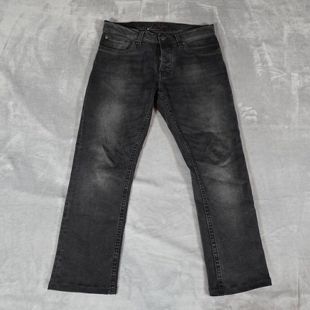 Nudie Jeans Grim Tim Dark Cove Mid Rise Jeans Womens (Fits 30x24.5) Button Fly